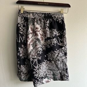 RARE Amiri Black and White Floral Men's Athletic Shorts